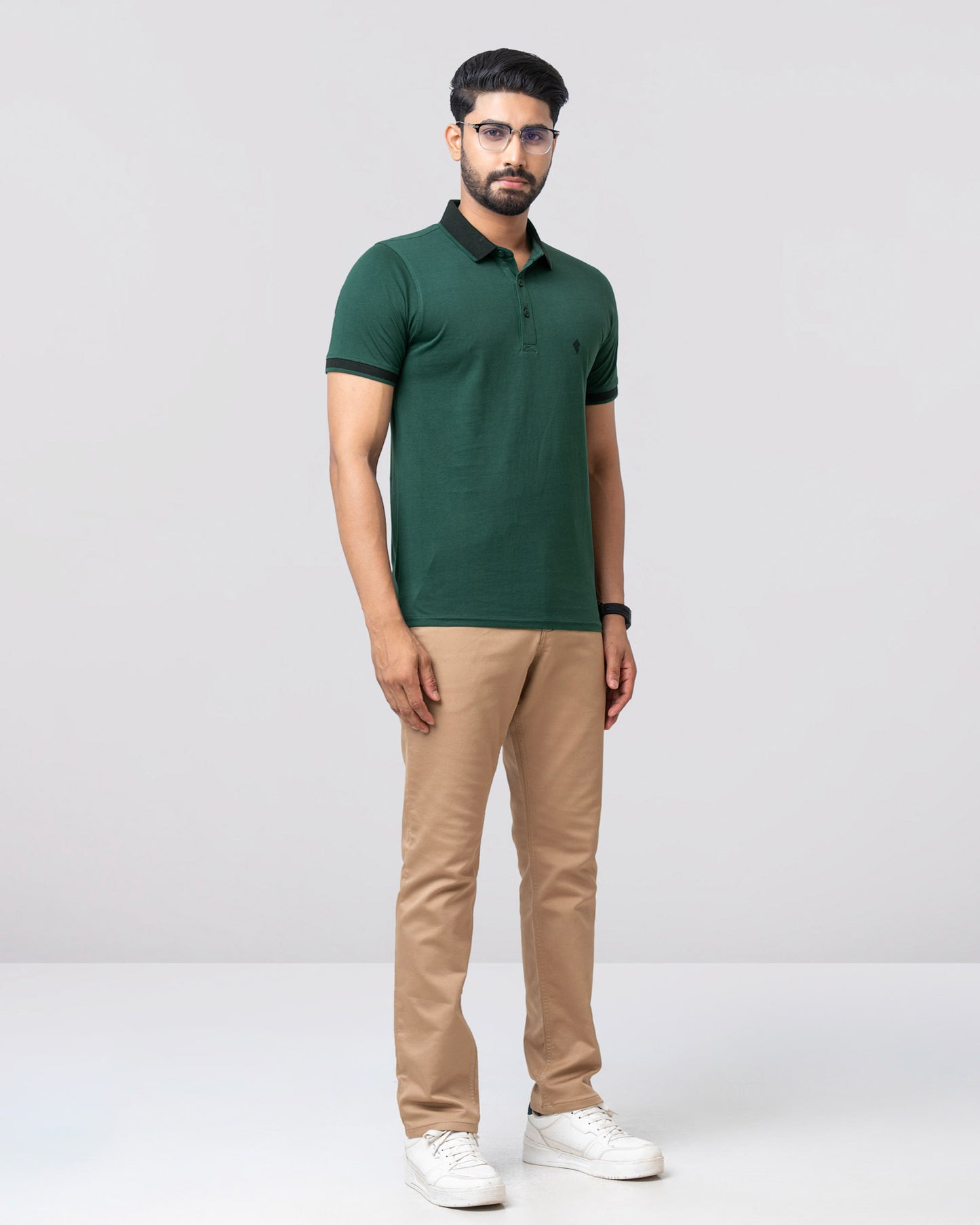 Men's Single Jersey Cotton Polo - June Bug Green