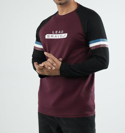 Men's Full Sleeve Raglan T-Shirt - Lead Bravely