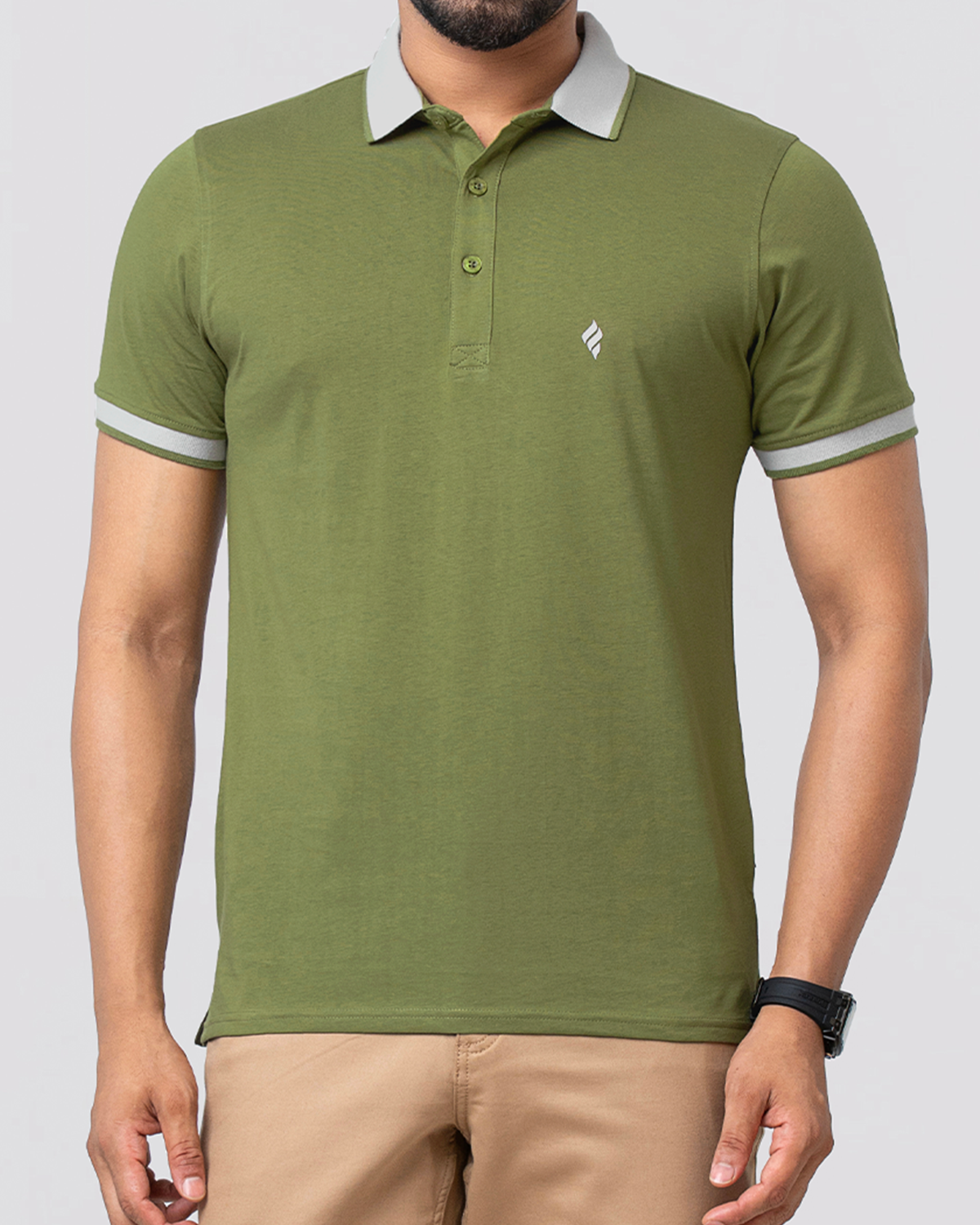 Men's Single Jersey Cotton Polo - Olive Drab