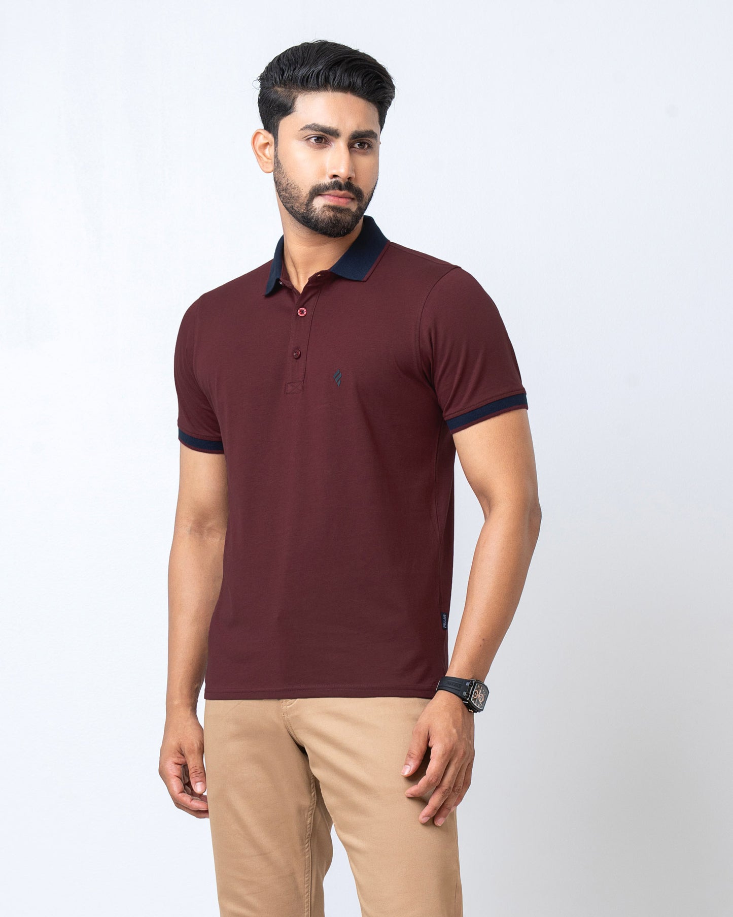 Men's Single Jersey Cotton Polo - Maroon