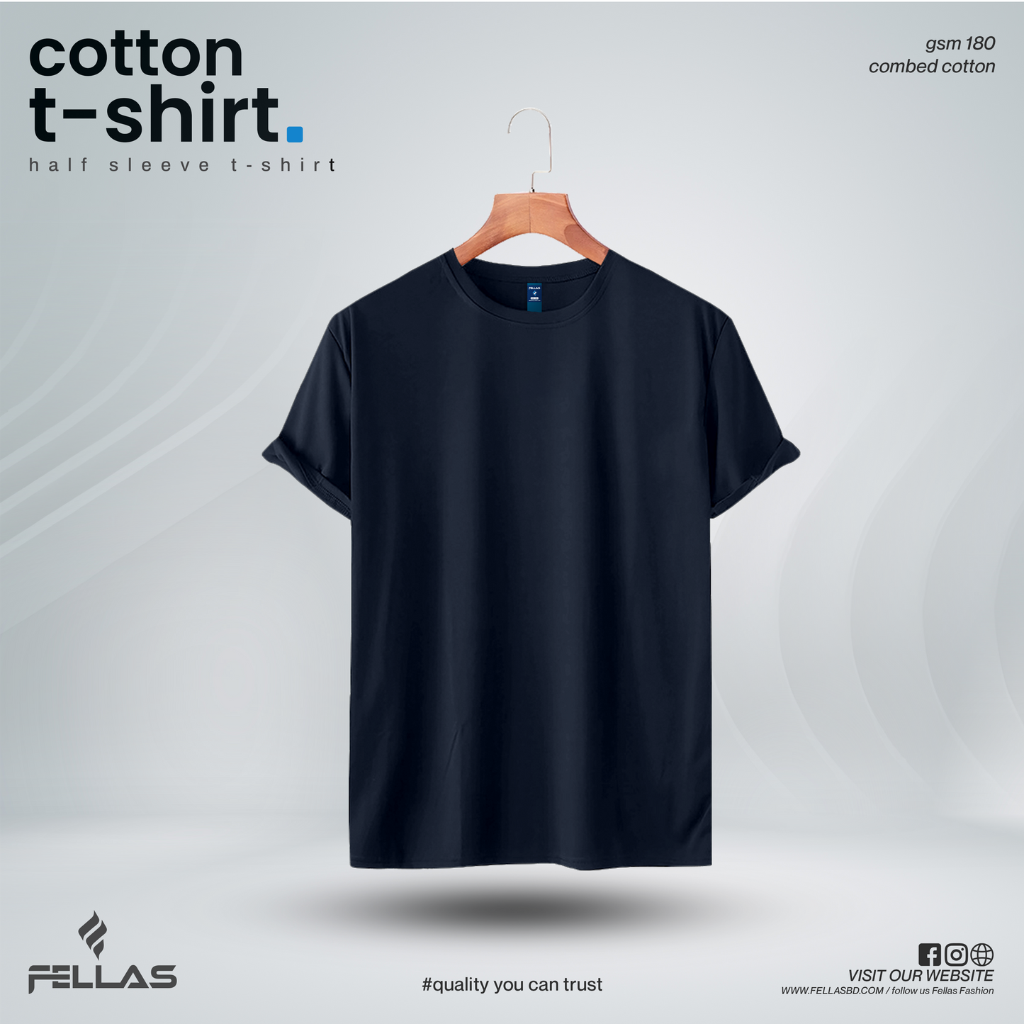 Men's premium Solid T-shirt-Navy