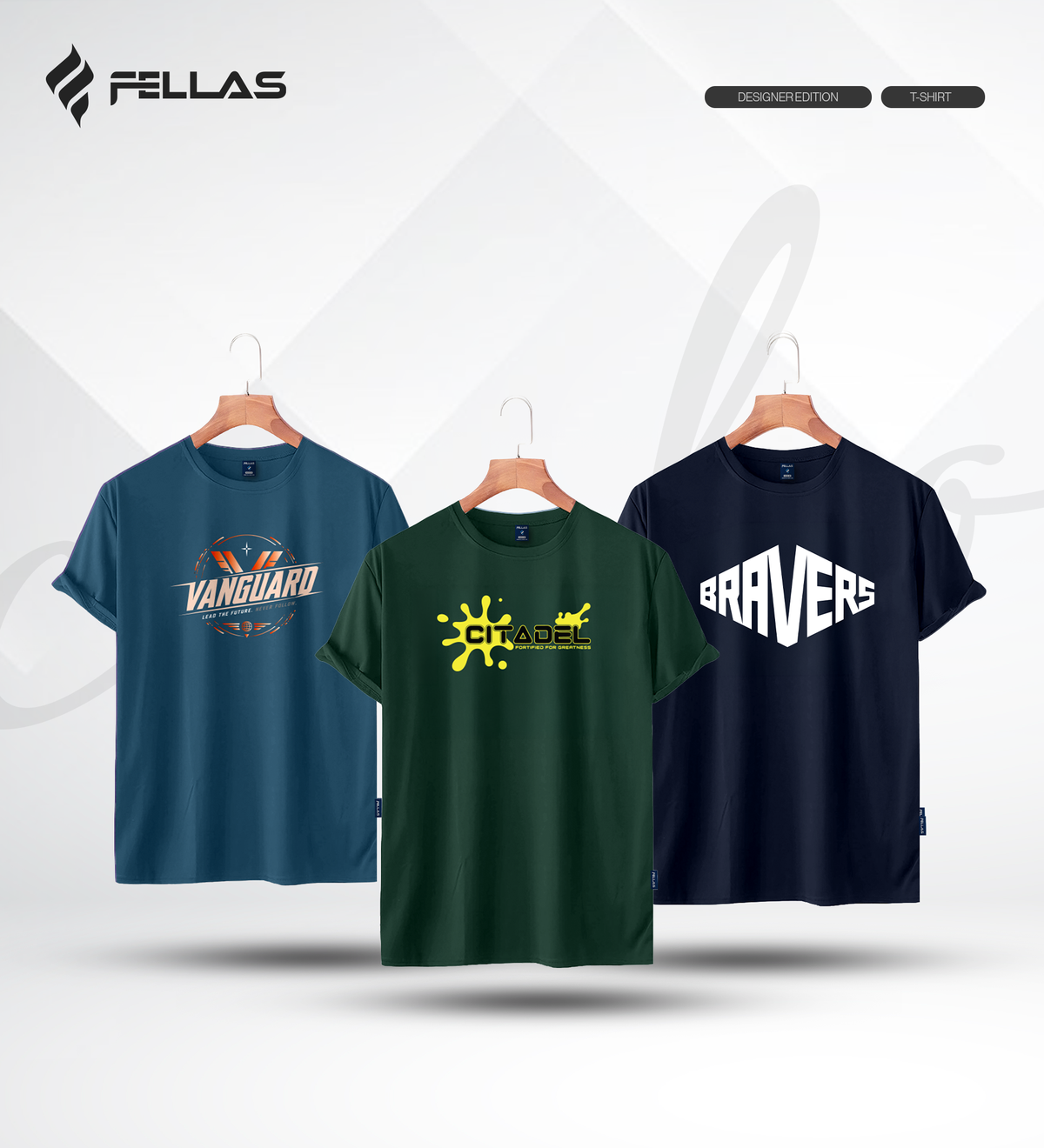 Men's Premium Half Sleeve T-Shirt (3 Combo) - Vanguard, Citadel, Bravers