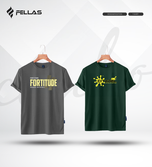 Men's Premium Half Sleeve T-Shirt (2 Combo) - Fortitude, Citadel