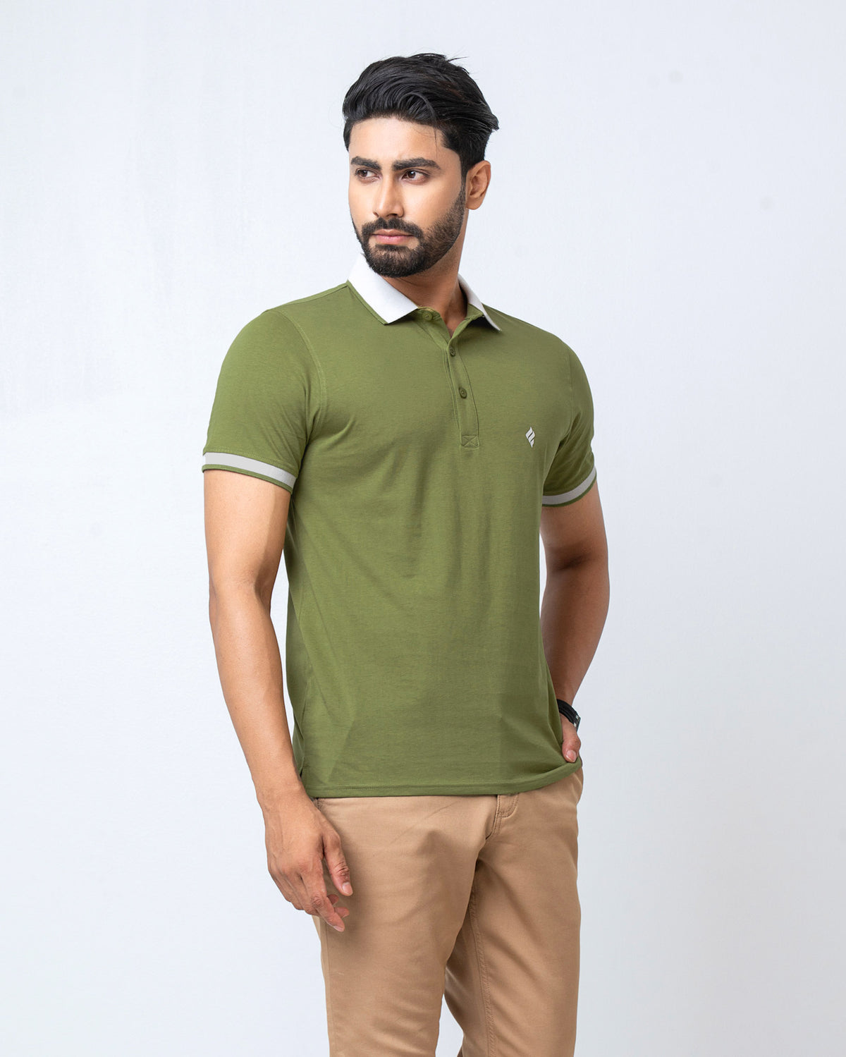 Men's Single Jersey Cotton Polo - Olive Drab