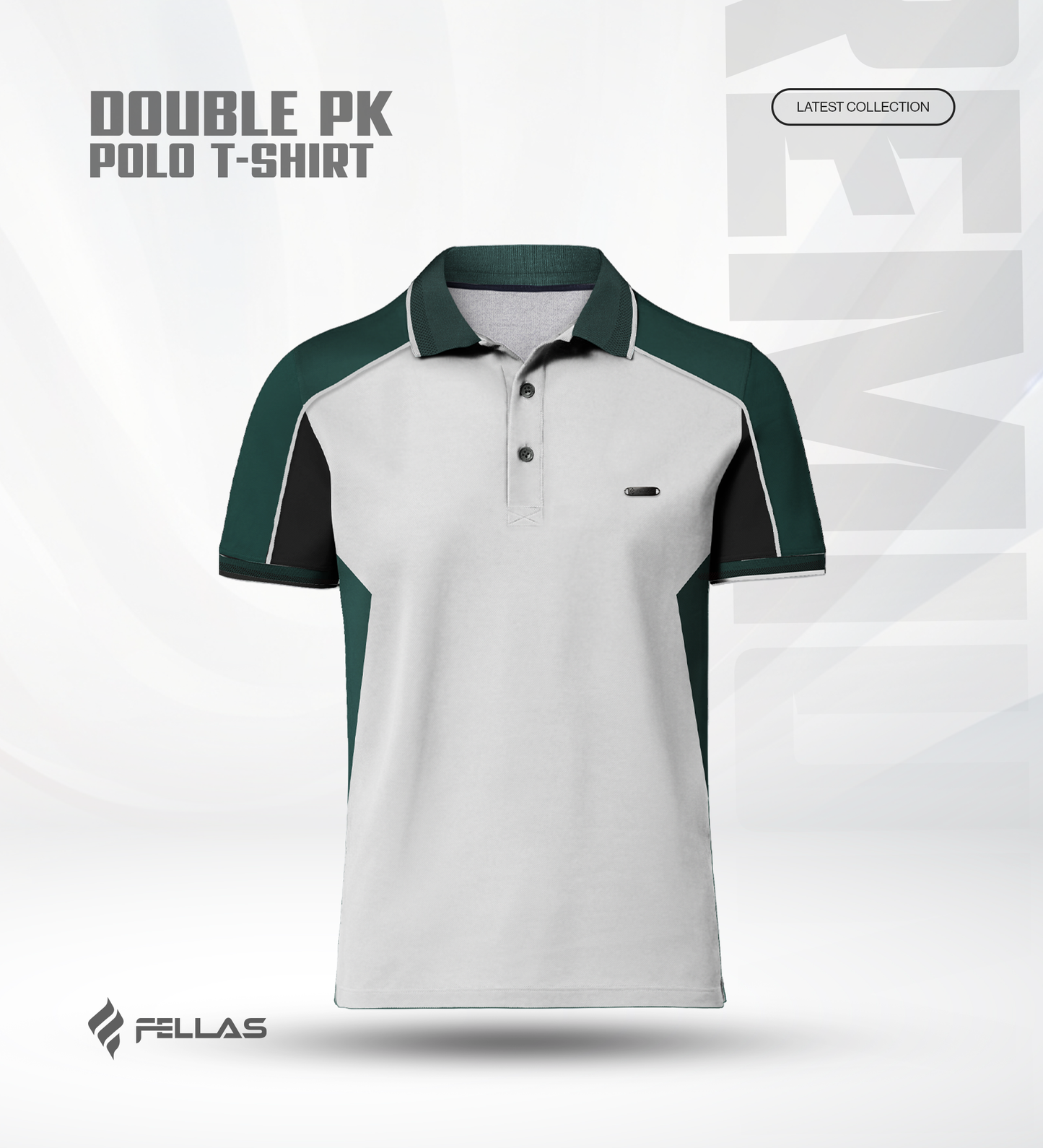Men’s Double PK Cut & Sew Cotton Polo - Glacier Green