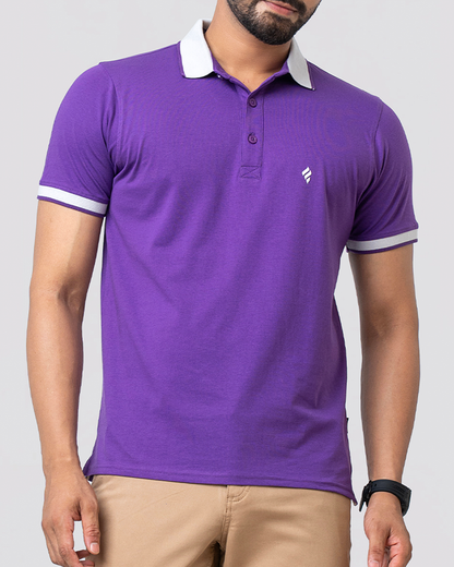 Men's Single Jersey Cotton Polo - Royal Purple