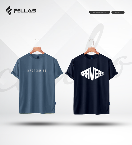 Men's Premium Half Sleeve T-Shirt (2 Combo) - Mastermind, Bravers