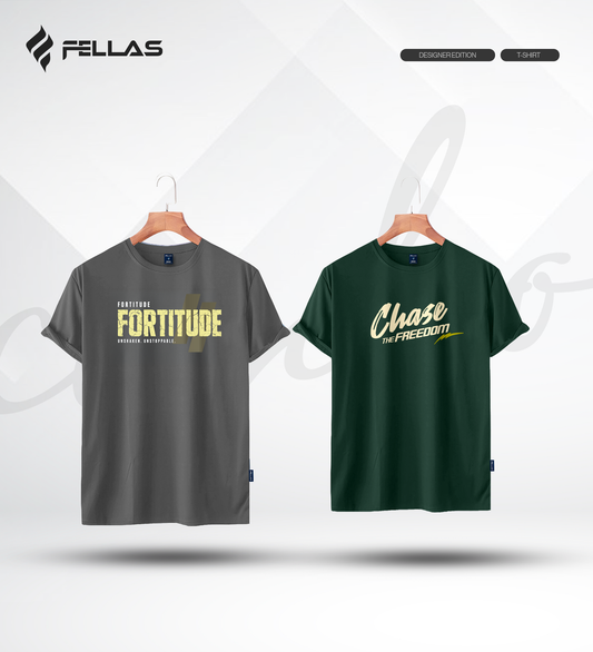 Men's Premium Half Sleeve T-Shirt (2 Combo) - Fortitude, Chase