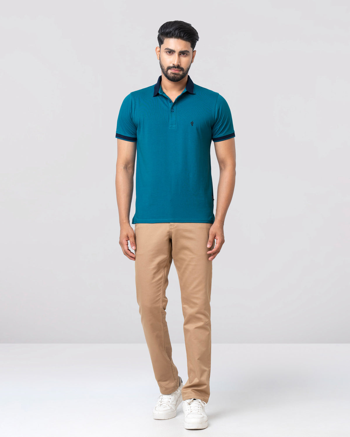 Men's Single Jersey Cotton Polo - Sea Port Blue