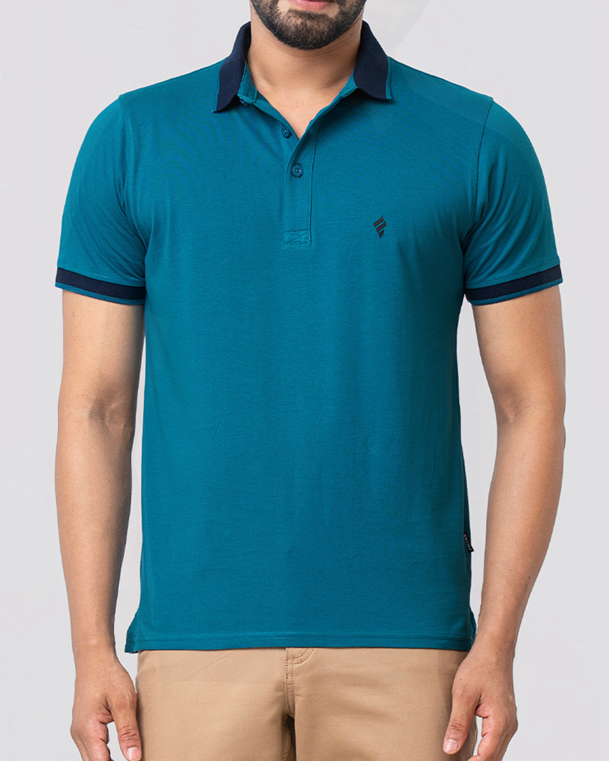 Men's Single Jersey Cotton Polo - Sea Port Blue