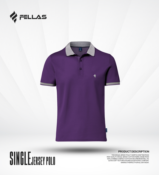 Men's Single Jersey Cotton Polo - Royal Purple