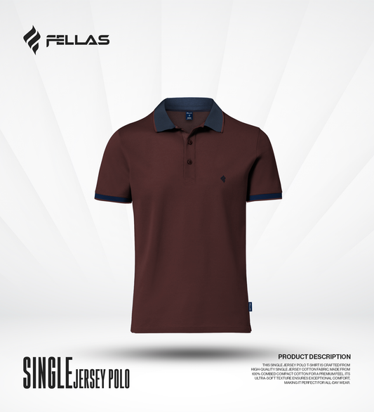 Men's Single Jersey Cotton Polo - Maroon
