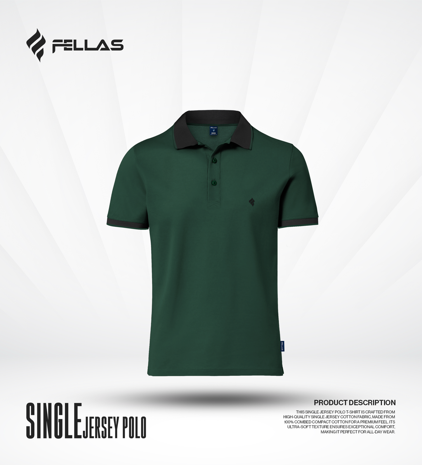 Men's Single Jersey Cotton Polo - June Bug Green